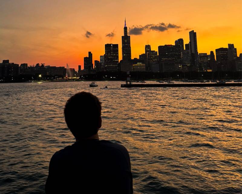 Sunset over the city