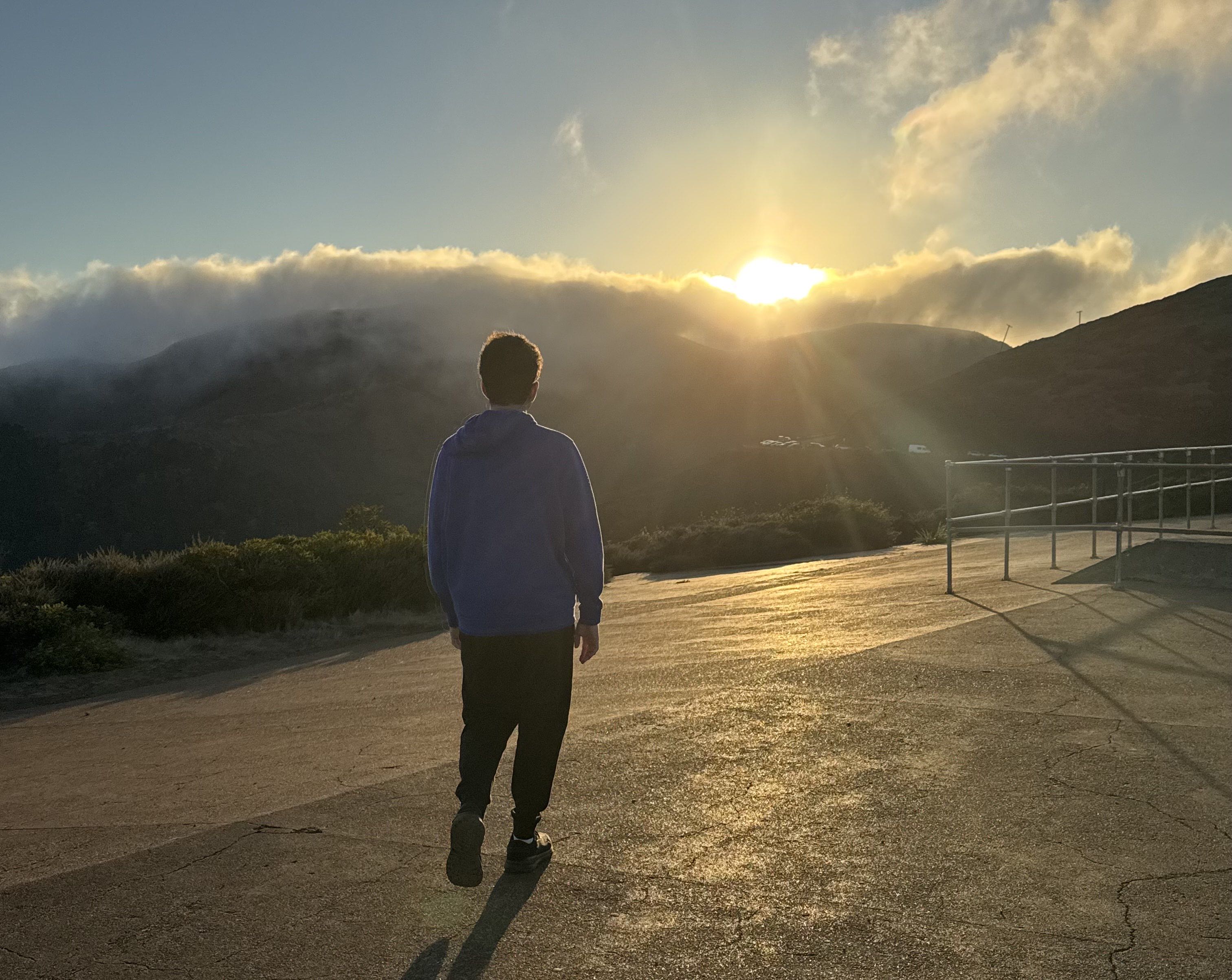 Andrew outside at sunset
