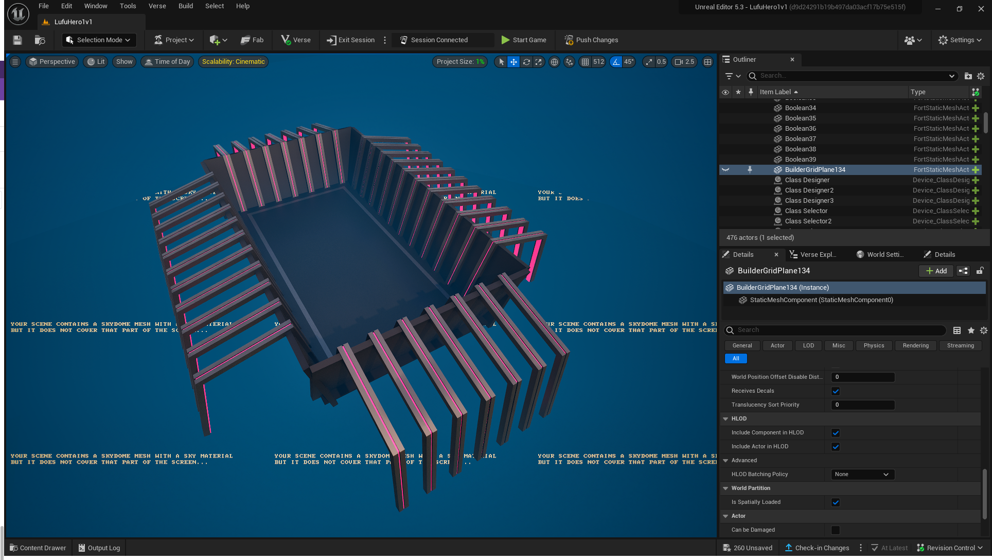 Arena in UEFN editor